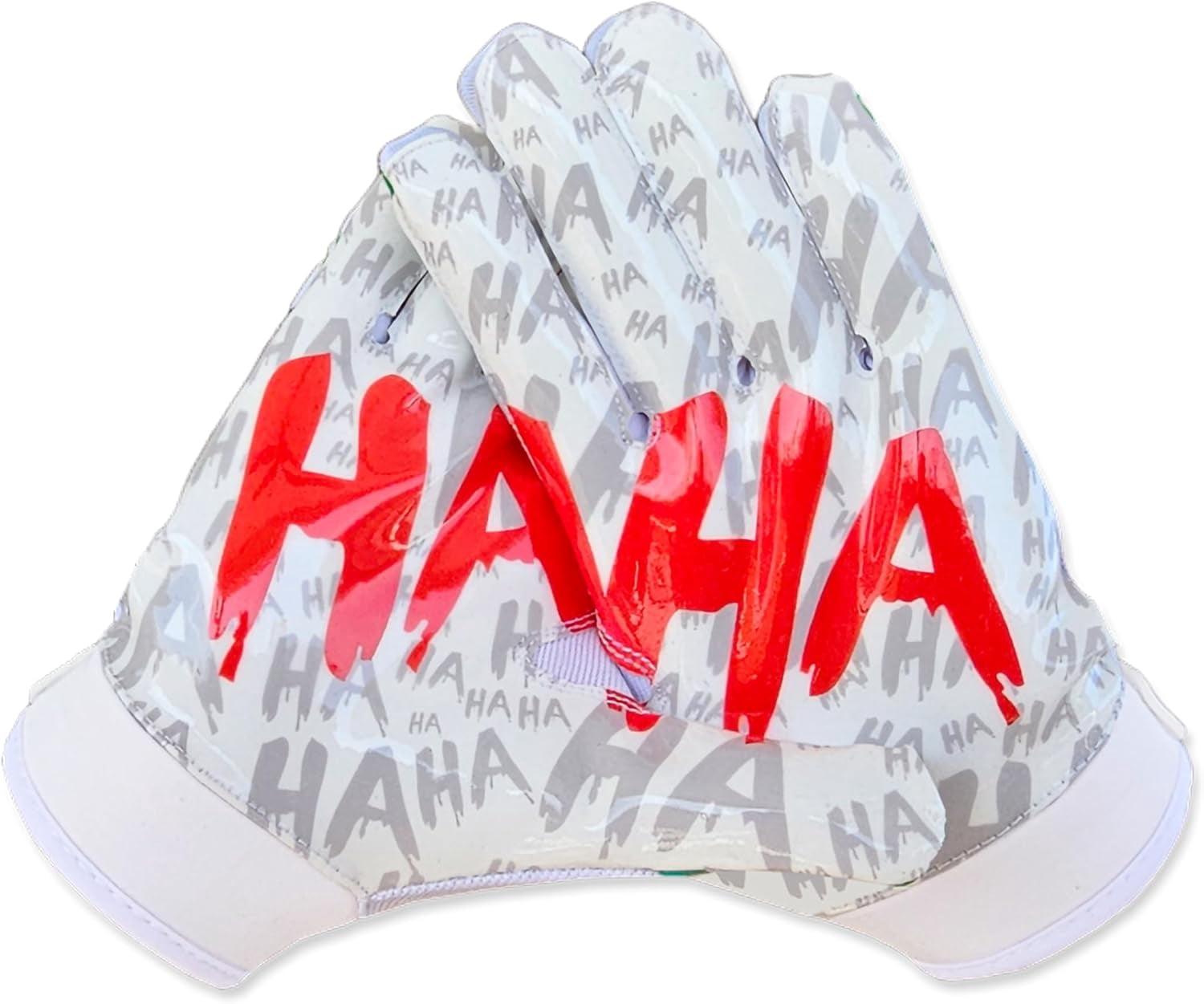 Joker Football Receiver Gloves Jester Sticky Tacky Elite Pro Grip Super Sports Palms Performance Boost Your Game Skin Tight Kids Boys Sizes Youth Adult Men Wide Villain Battle USA (Adult Medium)