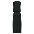 thumbnail image 4 of UPPADA Womens Sleeveless Tank Dress Summer Boho Flowy Sundress Pleated Crewneck Maxi Dresses Evening Wedding Dresseses with Pockets Black,XL, 4 of 5