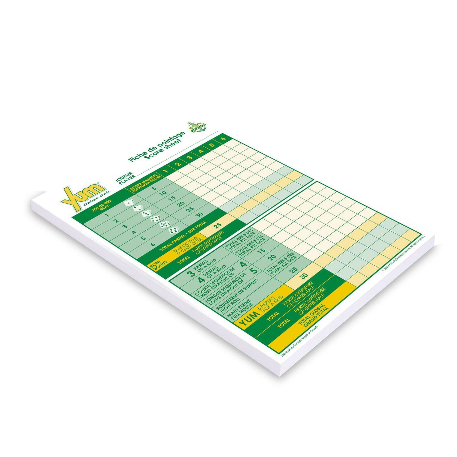 Editions Gladius Yum Classic Score Sheet Pad