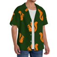 thumbnail image 2 of Fuzoiu Bold Squirrel Silhouettes Print Men's Casual Short,Men's Short Sleeve Shirt,Mens Casual Button Down Shirts,Cuban Collar Summer Shirt for Beach, Vacation, and Outdoor Activities-Medium, 2 of 5