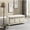 White, variant on White Distressed Storage Bench With Foam Seat Cushion And Solid Wood Flip-top Beige Textured Upholstery