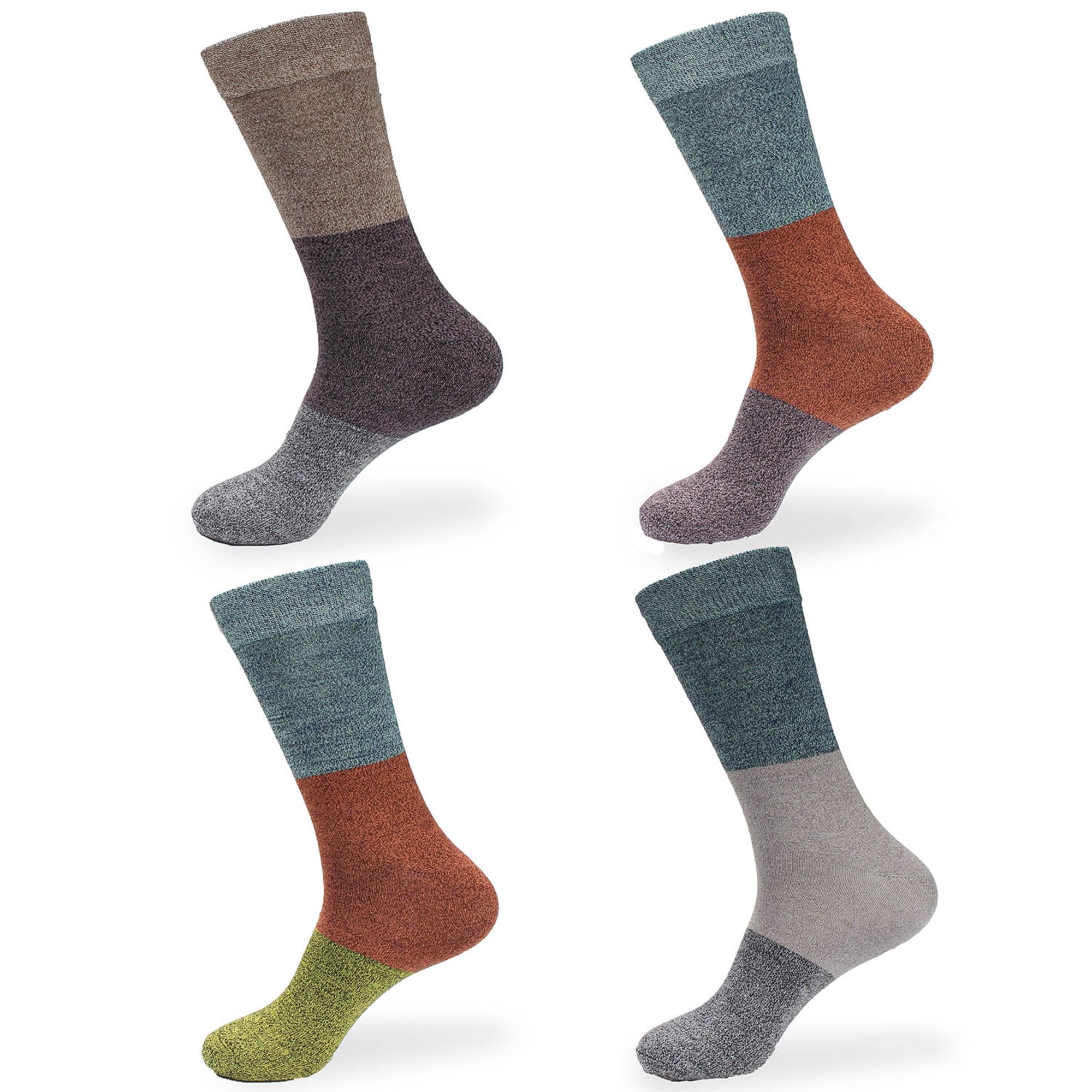 Women's Rayon from Bamboo Fiber Classic Casual Crew Socks Assortment B 4prs, Size 49