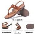 thumbnail image 3 of Ataiwee Women's Flat Slide Sandals - Classic T-strap Ankle Strap Comfort Thong Flat Summer Sandals., 3 of 8