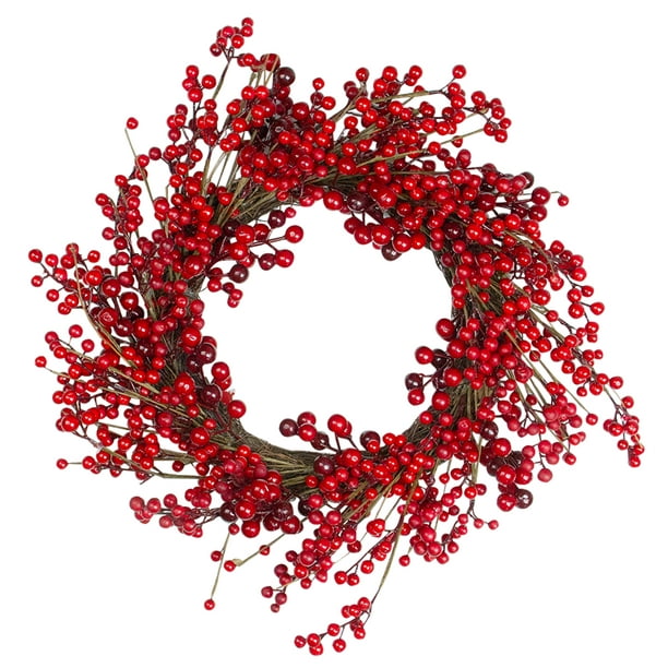 Northlight Couronne de Brindille de Noël Artificielle Red Berry - 20 Pouces, Non Éclairée
