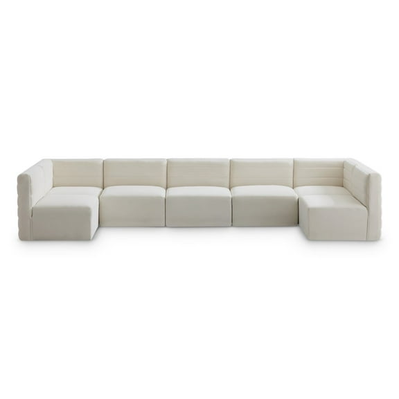 Meridian Furniture Quincy Cream Velvet Modular Sectional