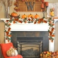 thumbnail image 6 of Halloween Thanksgiving Artificial Leaf Garland Multicolor Plastic Hanging Rattan with Pumpkin Maple Leaf for Home Christmas Party Fireplace Decorations, 6 of 6