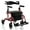 Red, variant on Giantex 2 in 1 Folding Rollator Walker, Portable Rolling Wheelchair w/Adjustable Height, Black