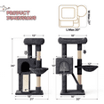 thumbnail image 2 of MoNiBloom Cat Tree, 36 Inch Cat Tree Tower with Cat Condo, Small Cat Tower with Scratching Post & Sisal-Covered Scratching Board, Cat Climbing Tower with Hammock, Cat Tree for Indoor Cats, Smoky Grey, 2 of 8