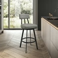 thumbnail image 3 of Armen Living Jinab 26" Swivel Metal & Faux Leather Counter Stool in Black/Gray, 3 of 7