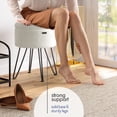thumbnail image 6 of Hearth & Harbor Round Ottoman with Storage, Luxurious Foot Stool and Chic Vanity Stool with Storage, Elegant Boucle White, 6 of 8