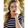 thumbnail image 3 of 4 Pairs Rimless Rectangle Sunglasses Frameless Square Glasses Vintage Transparent Eyewear for Women Men, 3 of 6