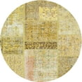 thumbnail image 1 of Ahgly Company Indoor Round Contemporary Caramel Brown Patchwork Area Rugs, 6' Round, 1 of 6