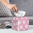 thumbnail image 5 of Uemuo Cute Pink Cat Tissue Box Cover Holder, Square with Bottom Belt - PVC Leather Decorative Organizer for Tabletop, Bathroom, Car, Office, 5 of 8