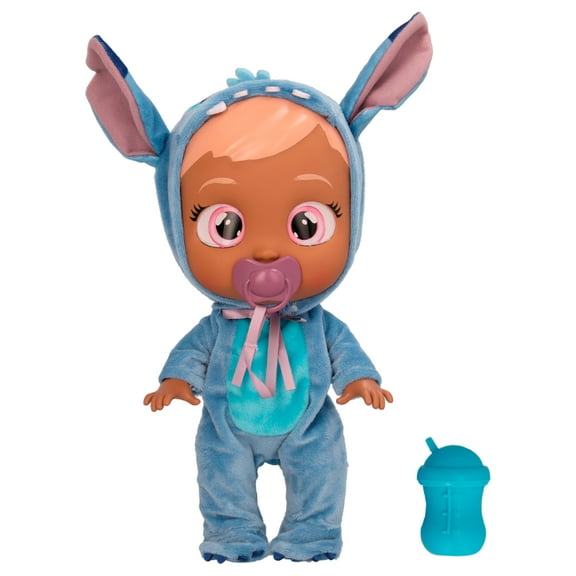 Cry Babies Disney Nurturing Baby Doll Inspired by Stitch, Dressed up in His Personalized Blue Pajamas And Cries Real Tears - For Kids Age 18 Months and up