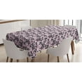 thumbnail image 1 of Botanical Tablecloth, Abstract Forget Me Not Inflorescence Burgeoning Twigs Gentle Spring, Rectangle Satin Table Cover for Dining Room and Kitchen, 60" X 84", Pale Pink Black Taupe, by Ambesonne, 1 of 2