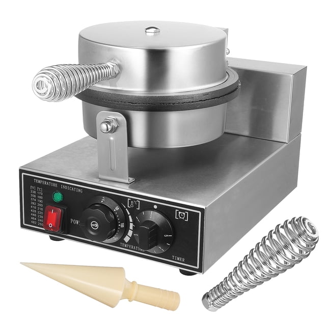 PTOOTP Máquina para hacer conos de helado : Máquina eléctrica comercial para hacer conos de helado - Gofrera fina y crujiente antiadherente para postres, enchufe estadounidense