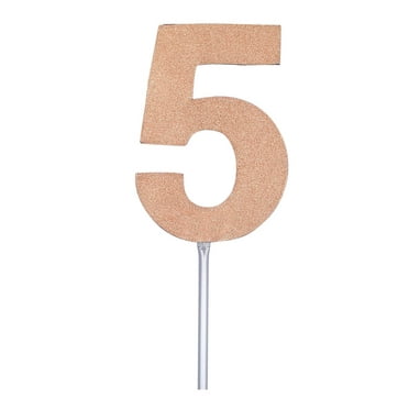 Diamond Cake Toppers Rose Gold No. 5