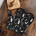 thumbnail image 5 of Cute Oven Mitts,Black Halloween Witchy Symbols Oven Mitt 2-Pack Set,Kitchen Gloves for Oven,Heat Resistant Oven Mitts 7.7"x12", 5 of 7