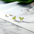 thumbnail image 4 of 18K Yellow Gold Plated Silver Marquise Green Peridot and White Lab Grown Diamond Butterfly Earrings for Women (1.40 Cttw, Gemstone August Birthstone, Center Stone: 6X3MM, Small Stones: 3MM), 4 of 4