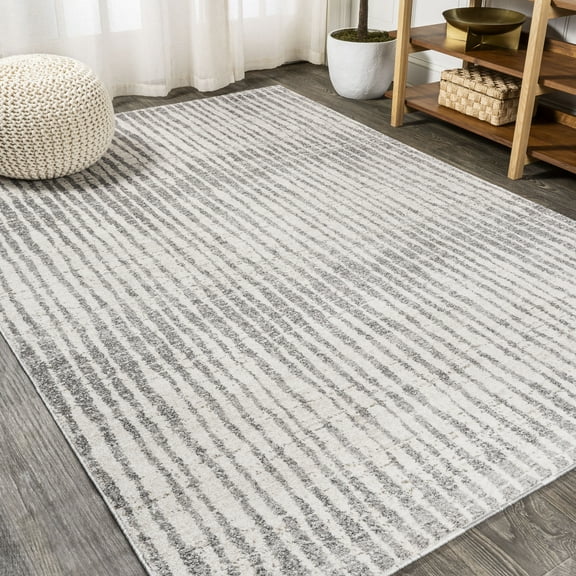 JONATHAN Y MOROCCAN HYPE 3 x 5 Area Rug, Skoura Bold Stripe - Beige/Dark Gray, MOH305A-3