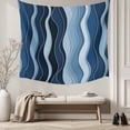 thumbnail image 5 of Abstract Blue Moire Large Tapestry for Bedroom Wall Hanging Tapestry,Gradient Coastal Ocean Geometric Waves Ceiling Backdrop Tapestries Poster Blanket Wall Decor for Teens Room Living Room 86" x 104", 5 of 8