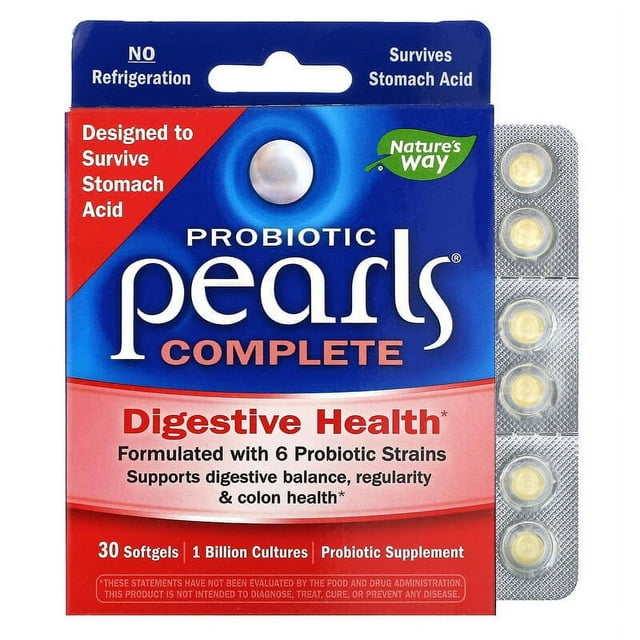 Nature's Way | Probiotic Pearls, 30 Caps | Perlas Probióticas para la Salud Digestivo, 30 Cápsulas
