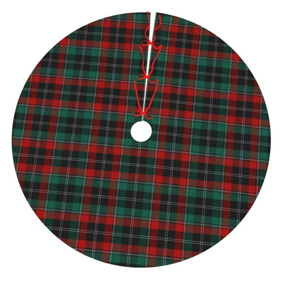 Picia Tartan Plaid Print Christmas Tree Skirt , Christmas Tree Skirt Ornaments for Merry Christmas Holiday Party Decorations Indoor Outdoor-30"