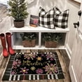 thumbnail image 4 of Hello Winter Snowflake Welcome Doormat Rug Golden Pink Snow Indoor Outdoor Door Mat Christmas Entrance Non Slip Rubber Backing Front Mat Kitchen Floor Decoration 17 x 29 Inch (Pink), 4 of 6