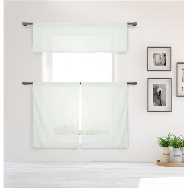 Duck River Textile DEKWH-12-14803 Desideria Rideaux de Cuisine 3 Pièces &44; Blanc