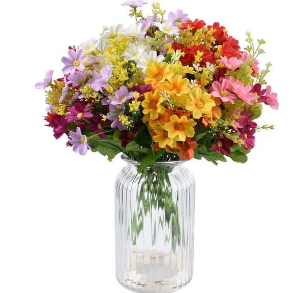 Bouquets Artificial Flowers Fake Silk Daisy Plants for Indoor Home Wedding Party Decoration, Assorted Colors Daisy for Spring Summer Decoration