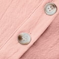 thumbnail image 5 of Women Blouses Plus Size Sawvnm Women's Fashionable Casual Vacation Everyday Solid Color Button-down Crew Neck Short Sleeves Top Blouses for Women Pink L, 5 of 9