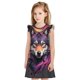 thumbnail image 1 of Fotbe Colorful Wolf Head A Vestido de Dormir para Niñas de 3 a 10 Años, Mangas Cortas, Estilo Princesa, Pijama Camisón con Mangas Voladas-Large, 1 of 6