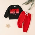 thumbnail image 2 of Taybagh Baby Boy Clothes Toddler Boy Valentines Day Outfit Embroidery Pants Outfit with Embroidery Graphic, 2 of 9