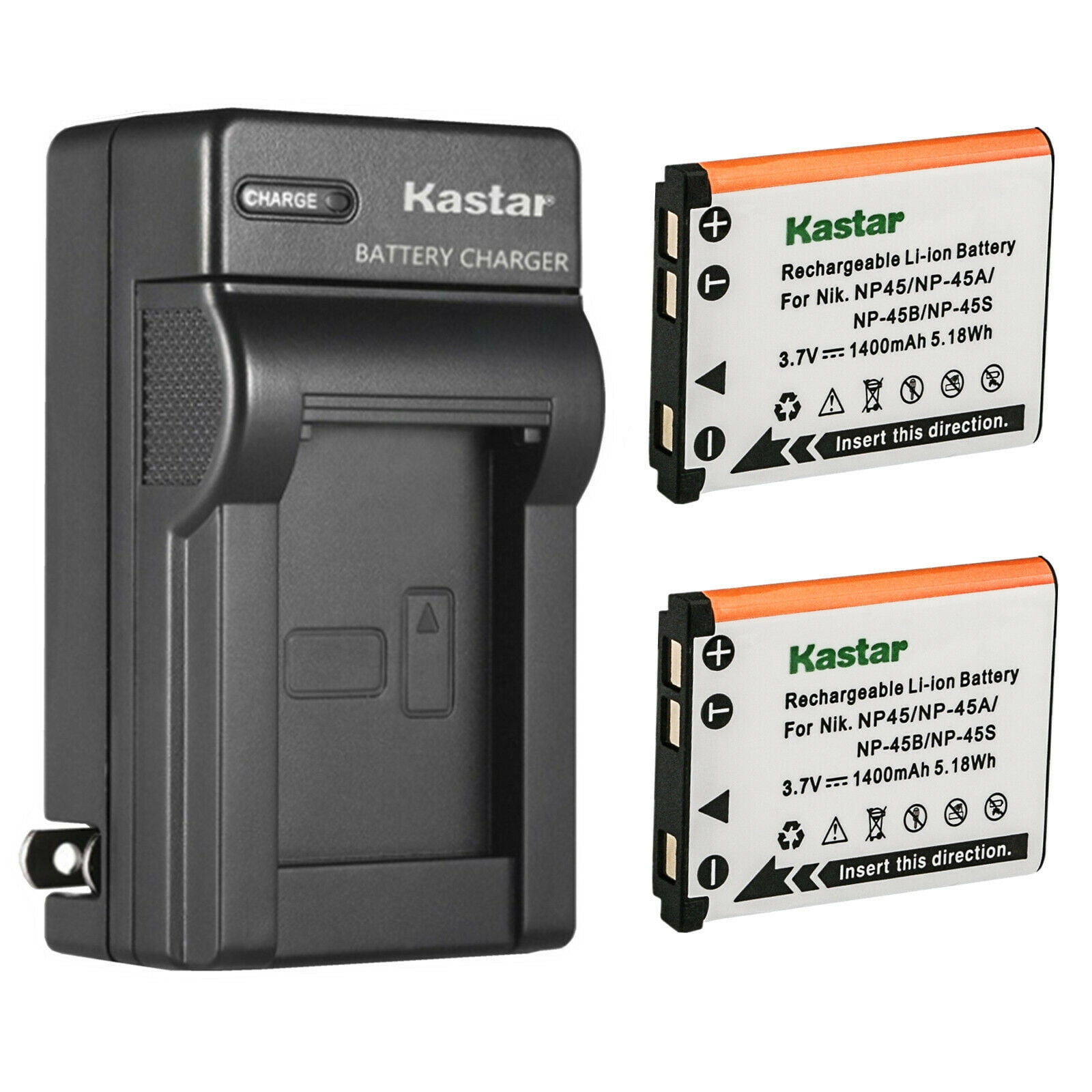 Kastar 2-Pack Battery and AC Wall Charger Replacement Fujifilm FinePix J10 FinePix J12 FinePix J15 FinePix J15fd FinePix J20 FinePix J25 FinePix J26 FinePix J27 FinePix J28 FinePix J29 Cameras -