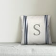 thumbnail image 3 of Creative Products Blue Farmhouse Stripe Monogram - S 18x18 Spun Poly Pillow, 3 of 3