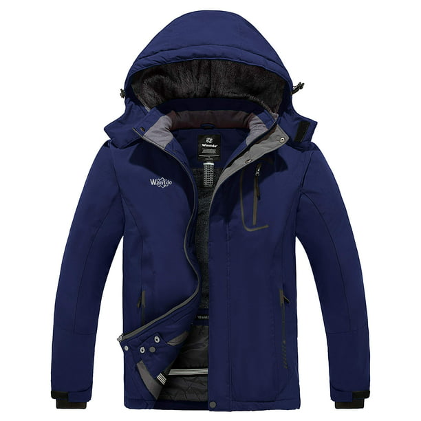 Wantdo Men's Snow Coat Waterproof Ski Jacket Windbreaker Parka with ...