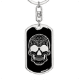 thumbnail image 5 of Calavera Mexican Sugar Skull 18 Stainless Steel or 18k Gold Premium Swivel Dog Tag Keychain, 5 of 16