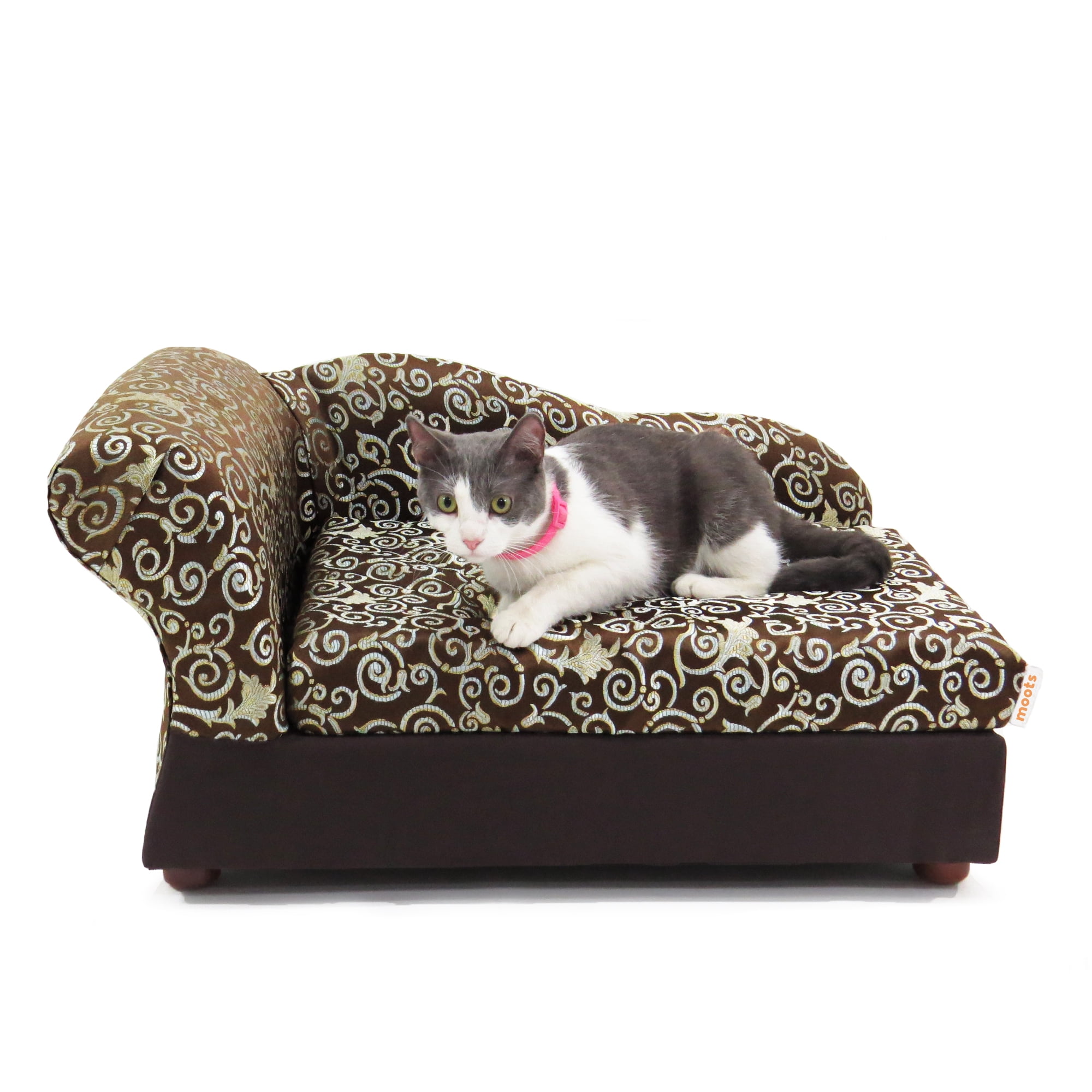 Moots Cleopatra Pet Chaise Lounge Bed Elegant Chocolate Brown, Medium