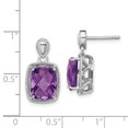thumbnail image 2 of 925 Sterling Silver Amethyst Earrings Drop Dangle, 2 of 6