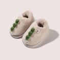 thumbnail image 2 of Otqutp Kids Warm Slippers Fashion Cute Autumn and Winter Boys and Girls Slippers Flat Bottom Round Toe Soft and Comfortable Warm Solid Color Dinosaur Shape(White,4-4.5 Years), 2 of 4