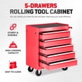 thumbnail image 3 of POWANLI 5-Drawer Rolling Tool Chest with Wheels Multifunctional Tool Chest Portable Tool Storage Cabinet with Locking System for Garage Workshop Warehouse Repair Shop, 3 of 5