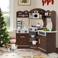 thumbnail image 2 of Honeyjoy Ensemble de Cuisine d'Angle avec Machine à Café Four Micro-Ondes Machine à Laver Brun, 2 of 10