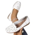 thumbnail image 2 of Xucatan Women's Breathable Loafers, Floral Perforated Faux Leather Flats with Non Slip Sole, Lightweight Casual Slip On Shoes, Versatile Spring Summer Office Footwear Gift, 2 of 9