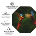 thumbnail image 3 of Sigee Hybrid Parrot in the Forest for Water-Resistant, Heat-Resistant, Non-Slip Leather Coasters Set, Ideal for Coffee Table, Office, Bar, Home Decor-Octagon, 3 of 6