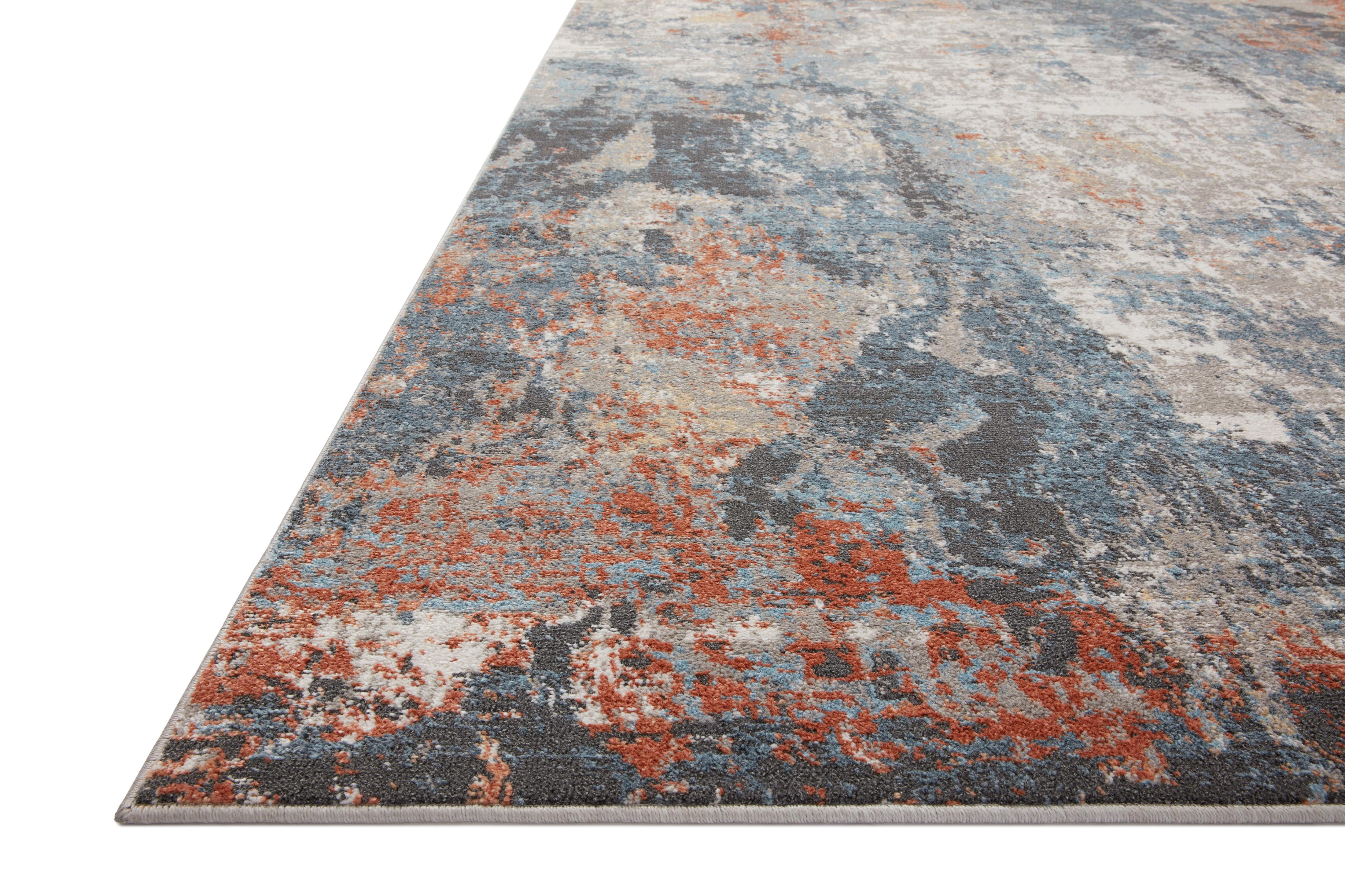 Loloi Maeve Collection MAE-01 Silver / Apricot, Abstract Area Rug 18" x 18" Sample Swatch