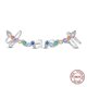 thumbnail image 1 of Pendientes de estrella de plata 925 auténtica estándar para mujer, circonita de color corazón, lujoso y exquisito regalo de joyería de boda de compromiso, 1 of 5