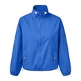 thumbnail image 4 of Women's Long-sleeved Windbreaker Baeitkot Women's Solid Color Zippered Long-sleeved Windbreaker with Pockets Blue S, 4 of 6