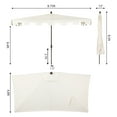 thumbnail image 4 of JONATHAN Y Sidney 9 ft. Half Market Patio Umbrella, Classic Mid-Century Rectangular with Crank, Wind Vent and UV Protection, Cream/White, 4 of 10