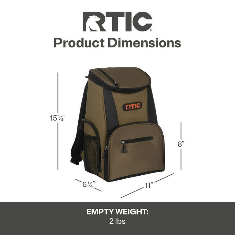 RTIC 15 Can Lightweight Backpack Insulated Cooler with Additional Storage Pockets Olive