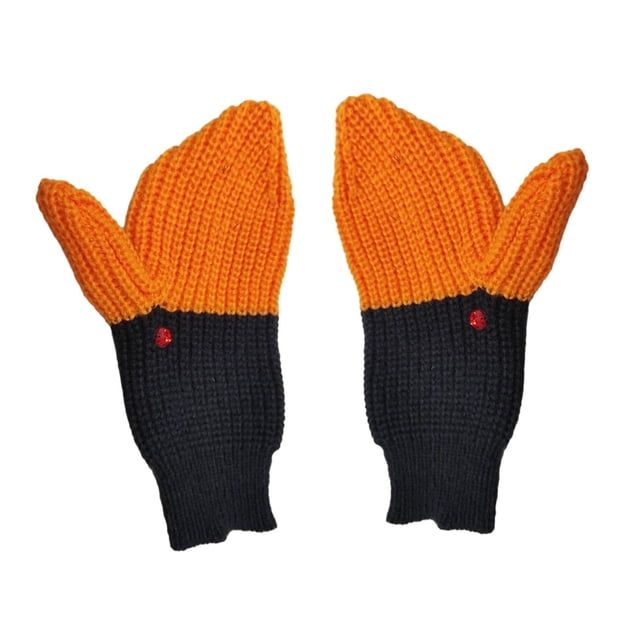 Guantes divertidos con forma de cisne, dibujos animados, decorativos, cómodos, suaves y ligeros, de punto para Corto negro